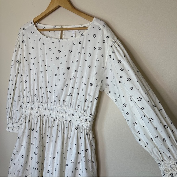 APIECE APART Estrella Floral Maxi Dress with Pockets Ivory Black Size L - Picture 3 of 12